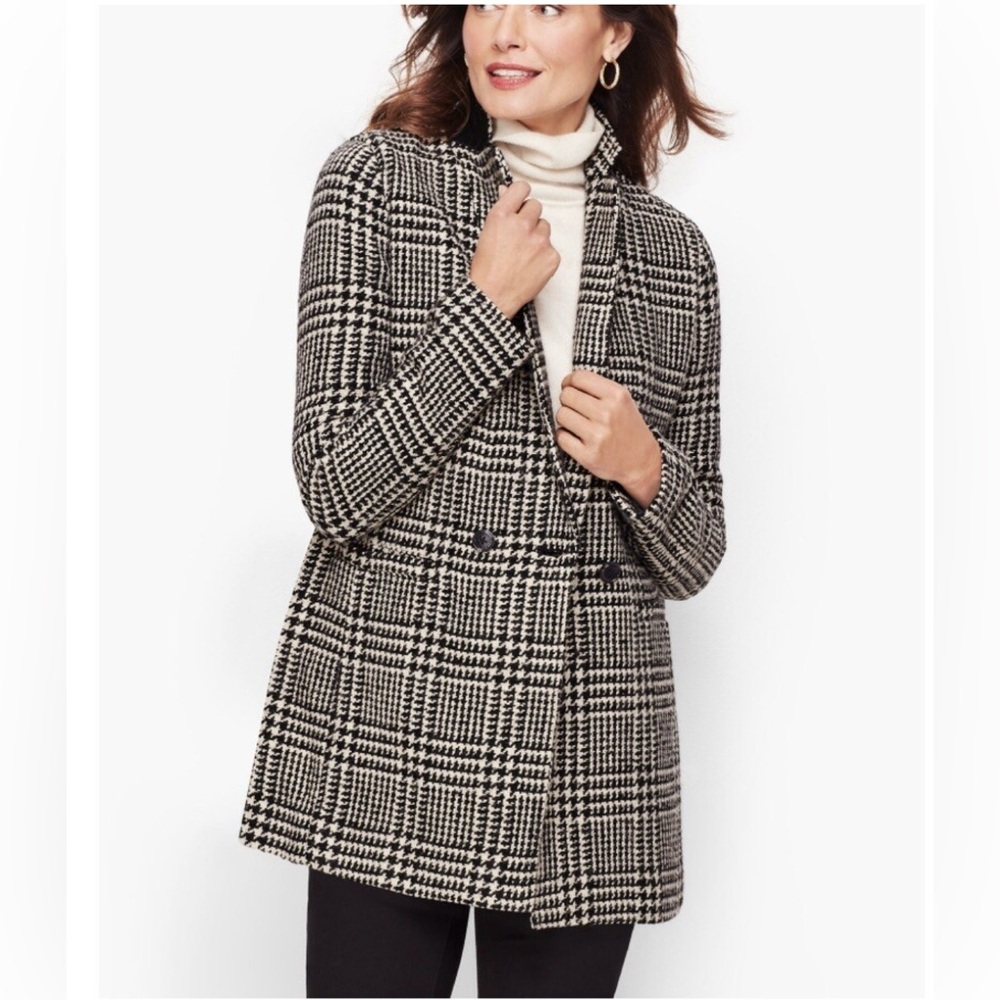 TALBOTS Women’s Petite Wool Blend Jacket Plaid
